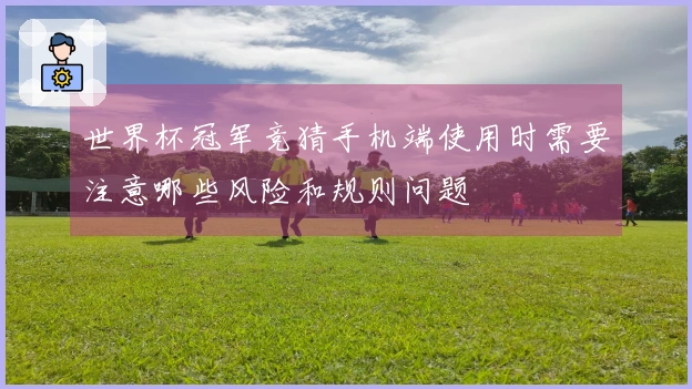 世界杯冠军竞猜手机端使用时需要注意哪些风险和规则问题